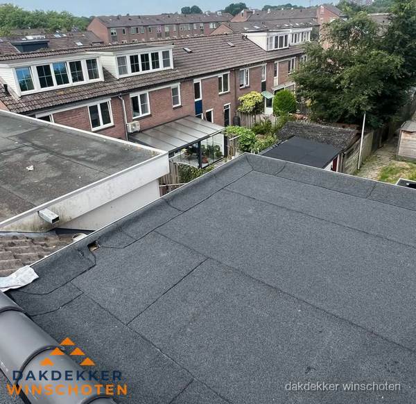 Dakinspectie plat dak aanbouw in Winschoten Dakinspectie plat dak aanbouw in Winschoten
