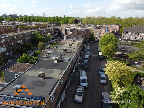 Luchtfoto dakinspectie woonwijk in Winschoten Luchtfoto dakinspectie woonwijk in Winschoten